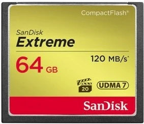 Kartica za pomnilnik 64 GB CompactFlash SanDisk CF Extreme, 120 MB/s, črna