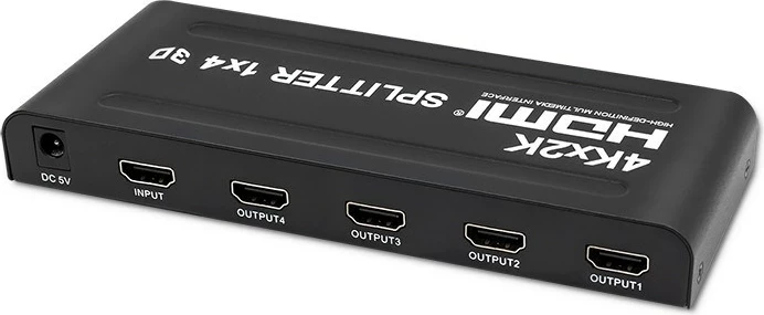 HDMI razdelilec Qoltec 51798, 4 x HDMI, 4K x 2K, črn