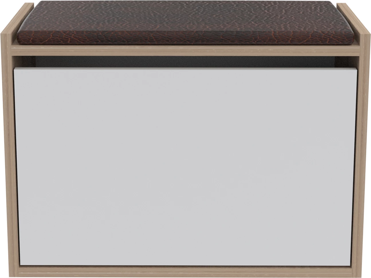 Stojalo za čevlje s sedežem VIDAL FH18190.01 melamin v sonama-beli 60x30x45Hcm
