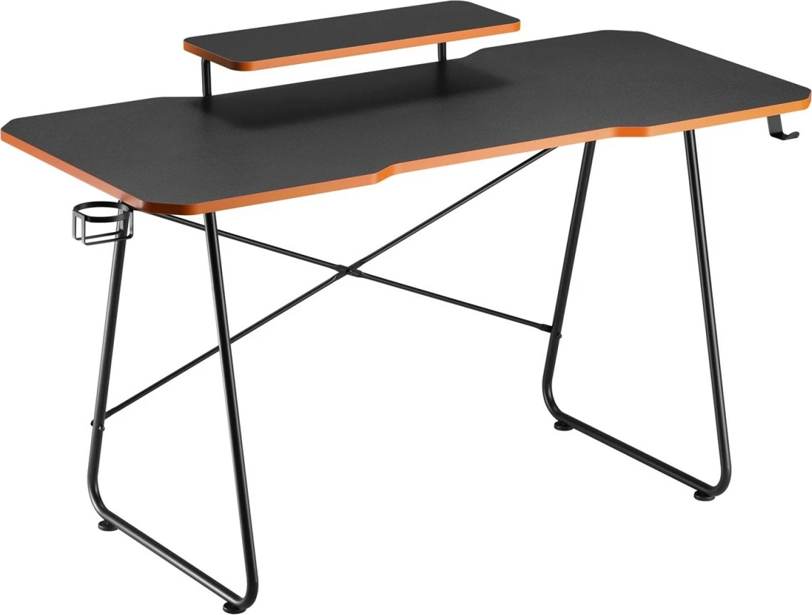 Gaming miza z dvignjeno polico za monitor Maclean RS170, črna
