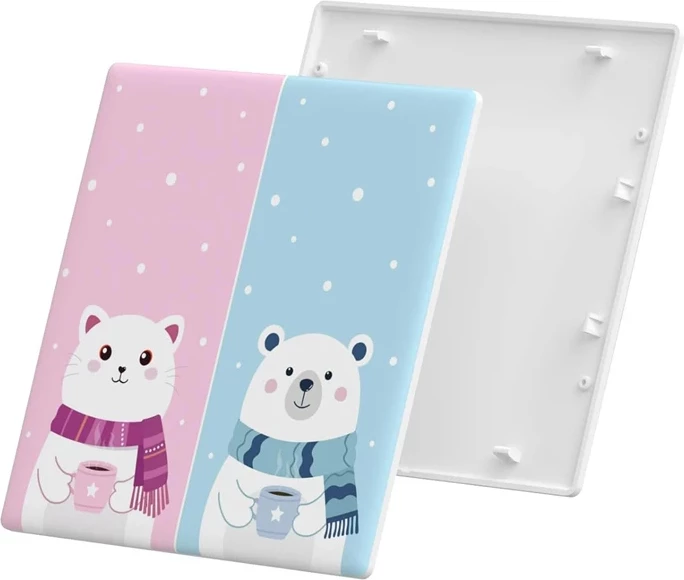 Dekorativni pokrov za dotikavno stikalo, plastika, rožnat/moder Sonoff T5-2C-86-cartoon