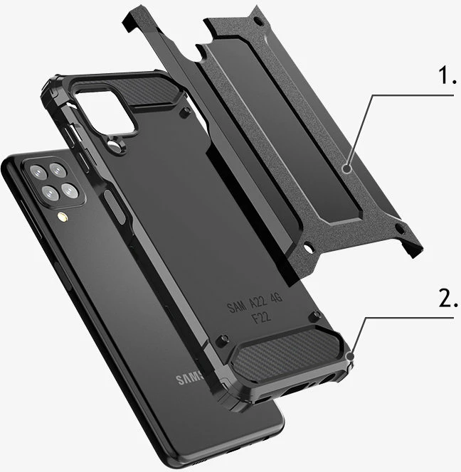 Hibridna zaščita Hurtel za Samsung Galaxy A22 4G, zlata