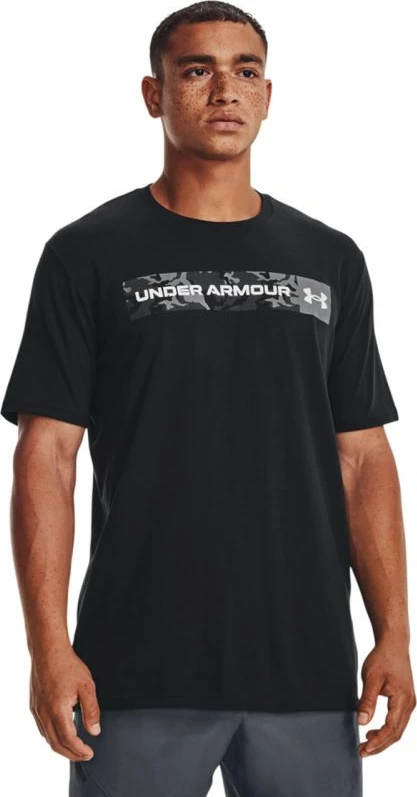 Majica za moške s kamuflažnimi črtami, Under Armour, črna