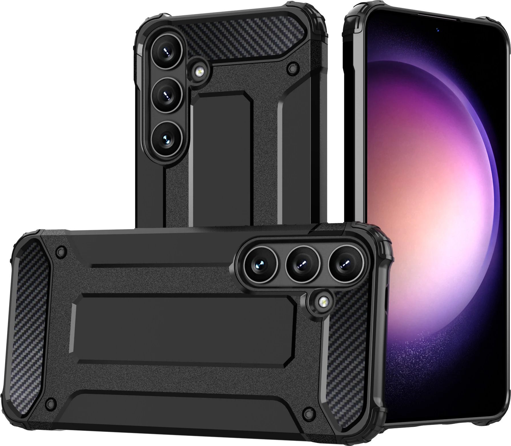 Hibridna zaščita za Samsung Galaxy S24 FE Hurtel, črna