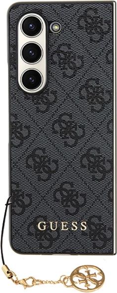 Elegantna zaščitna prevleka za Samsung Galaxy Z Fold5, Guess GUHCZFD5GF4GGR F946, s 4G obeskom, siva