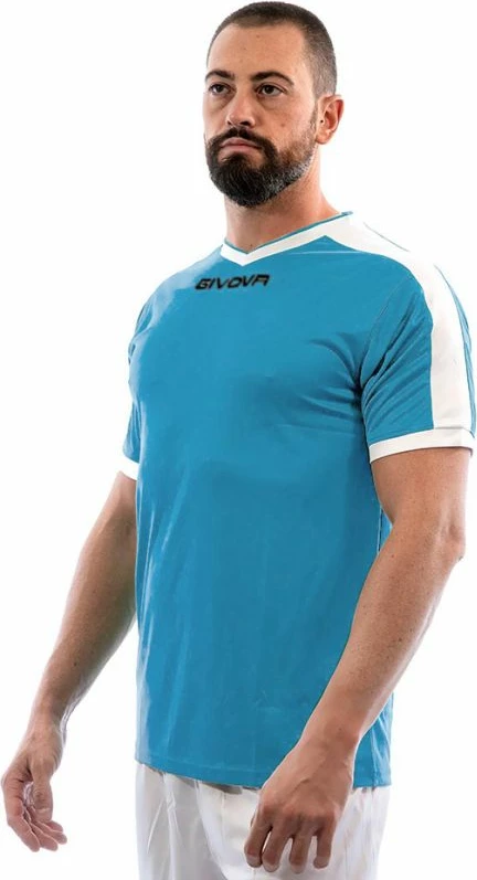 Nogometni dres Givova Revolution Interlock M MAC04 0503, moški, moder z belo