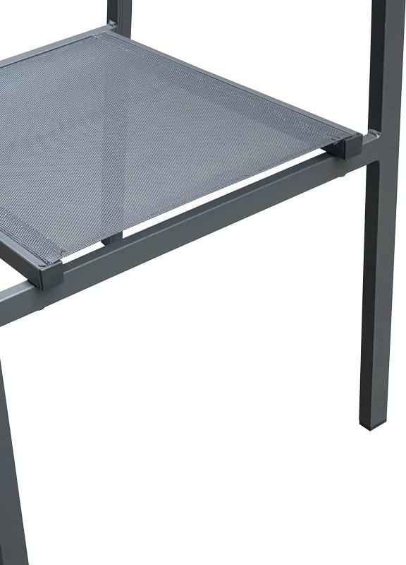 Set jedilne mize in stolov Moly - Kliton I, aluminij in tekstilen, antracit, 80x80x74 cm, 5 kosov