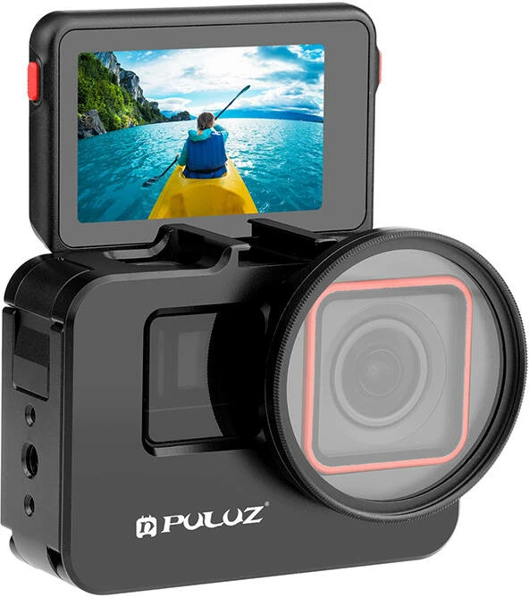 Kovinska ohišje za Insta360 Ace Pro/Ace Puluz PU966B, s UV filtrom, črno