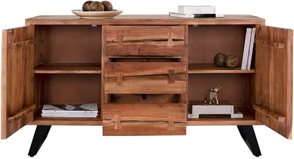 Bife FH8176 Fansi iz masivnega lesa akacije naravni 150x45x86 cm