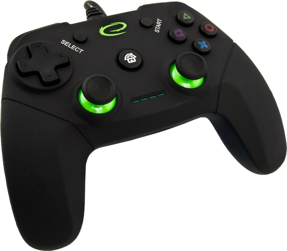 Igralni plošček z žico, Esperanza EGG110K za PC/PS3, črno/zelen