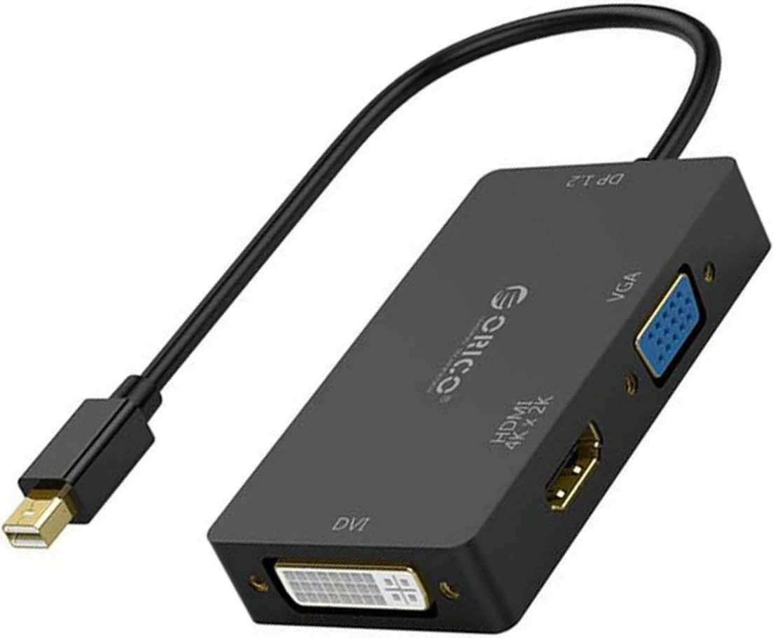 Adapter mini DisplayPort na HDMI, VGA in DVI, Orico, črn