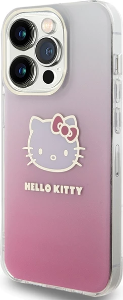 Ovitek za telefon z motivom Hello Kitty IML Gradient Electrop Kitty Head za iPhone 14 Pro Max, rožnat