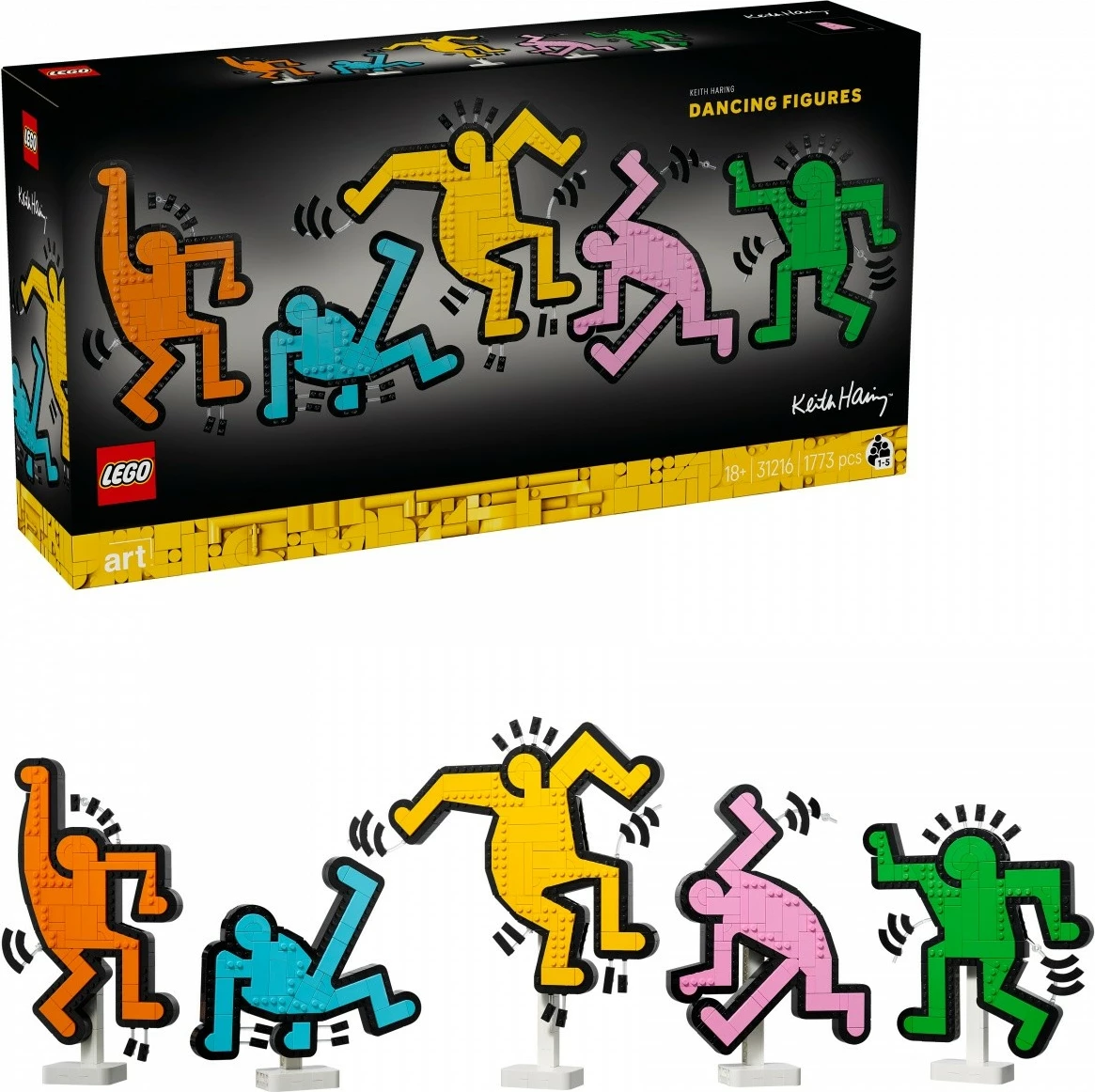 Umetni set LEGO Art Keith Haring Dancing Figures, 31216, 1.773 kosov, večbarven