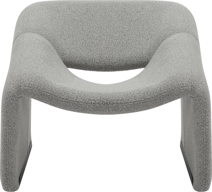 Fotel Clous, bouclé tkanina, svetlo siva, 86x77x73.5 cm