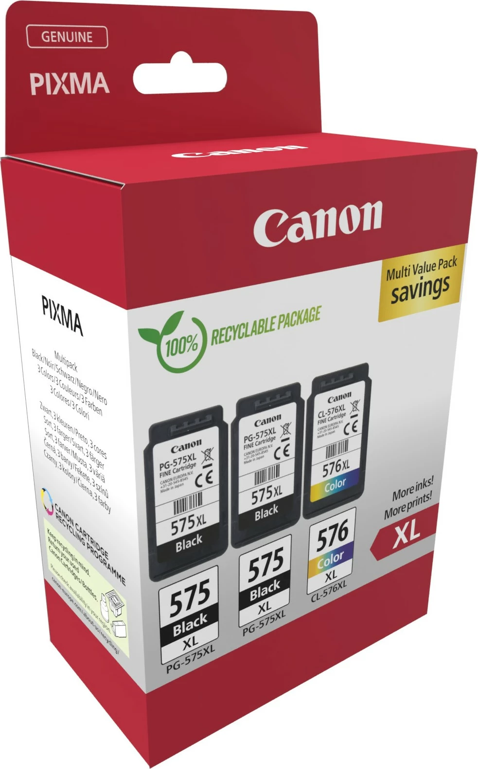 Toner kartuša, Canon 5437C004, visoki donos (XL), 3 kos, paketna vrednost