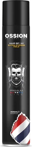 Sprej za lase za moške, zelo močna fiksacija Morfose Ossion Premium Barber Extra Strong, 400 ml