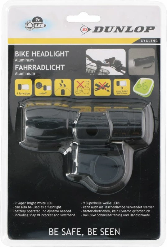 Svetilka za kolo, 9 LED, bela Dunlop