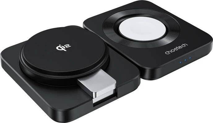 3-v-1 magnetni zložljivi polnilec Qi2 T636-F Choetech, 15 W, črn