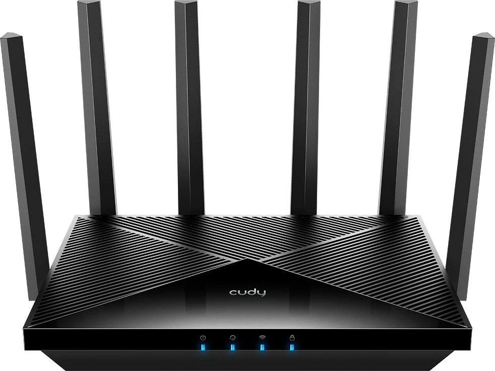 Tri-pasovni usmerjevalnik Wi‑Fi 7, 2,5G, 6 zunanjih anten, črn Cudy BE11000