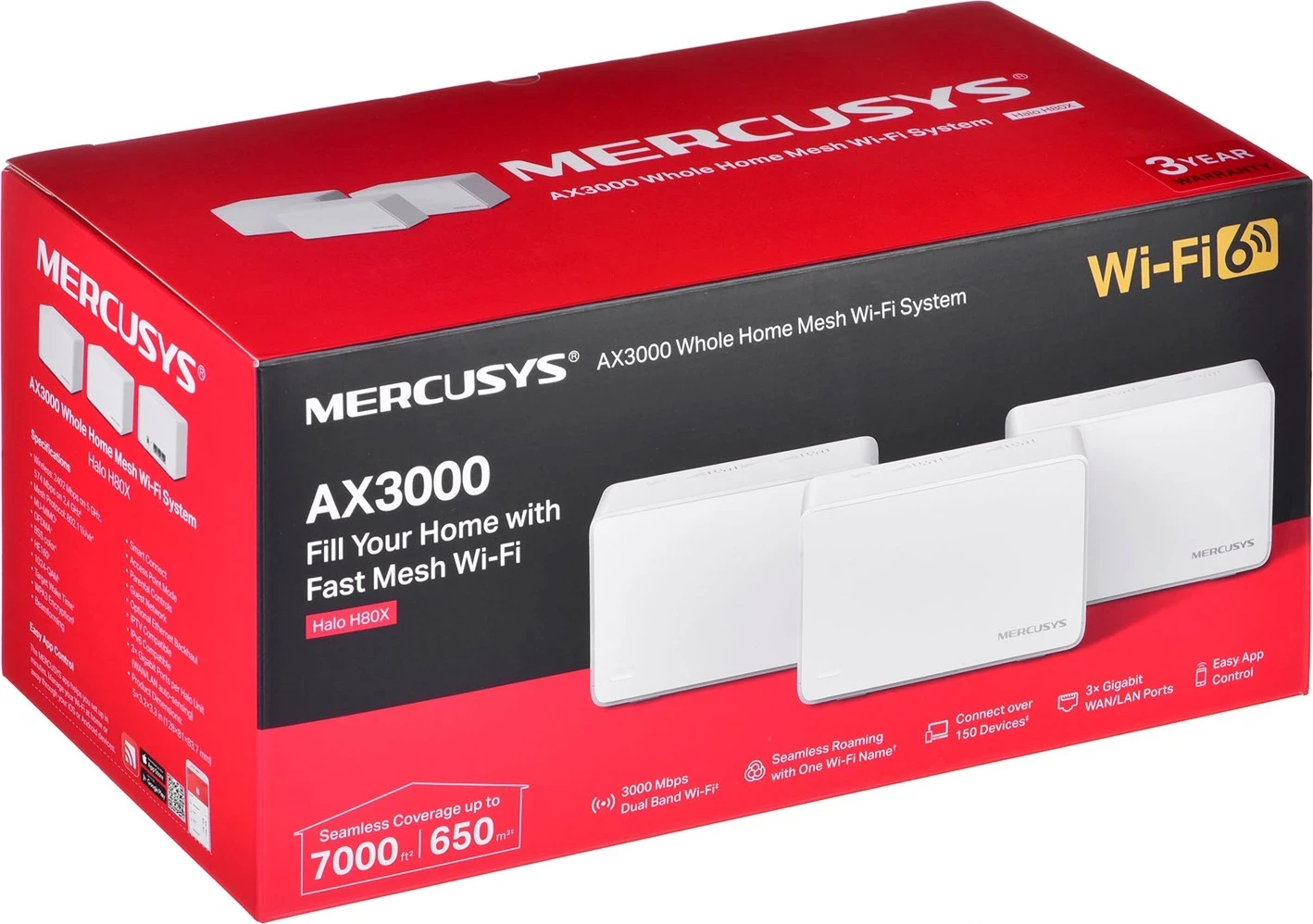 Sistem Mesh Halo H80X (paket 3), Mercusys, bel