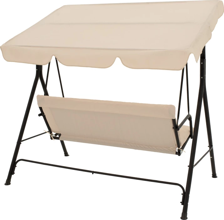 Vrtna gugalnica, kovinska, črna, tkanina bež, 170x110x153 cm Globo Pakoworld