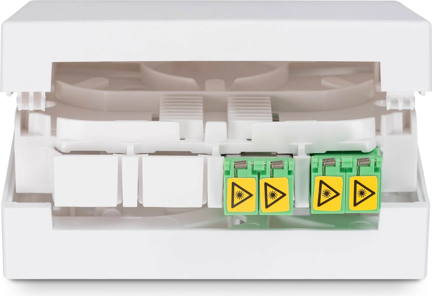 Optična skrinjica FTTH, 2x LC/APC DX, 4 vrat, 80 mm, bela Digitus