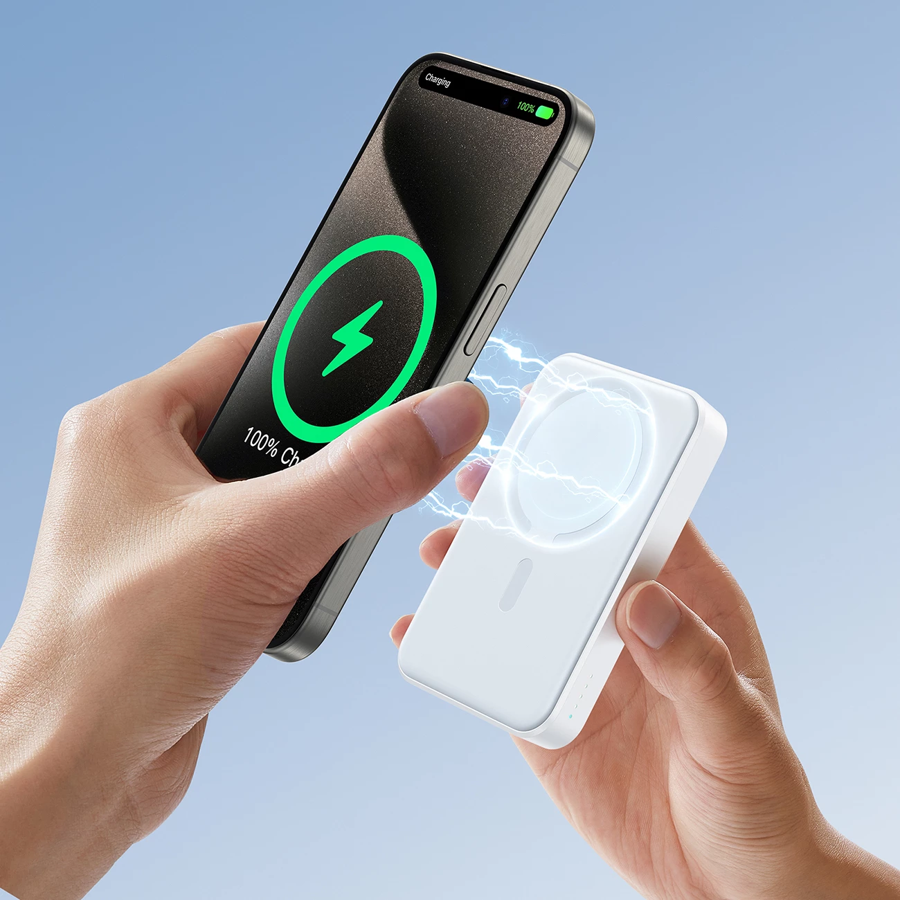 Powerbank 10000 mAh, 20 W, MagSafe in Qi, Joyroom JR-W020, USB-C/USB-A, 2 vrata, kabel USB-C 0,25 m, bel