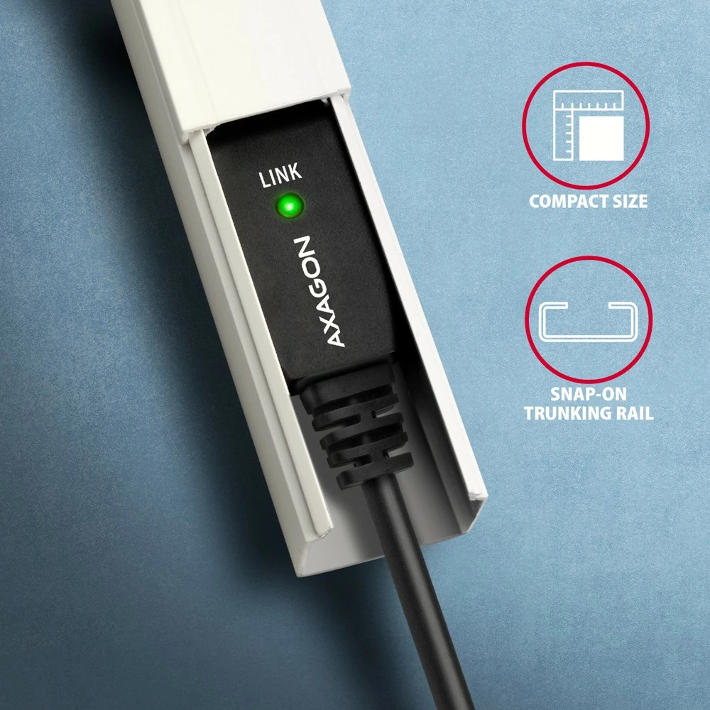 Aktivni USB 2.0 kabel, AXAGON ADR-215B, 15 m, črn