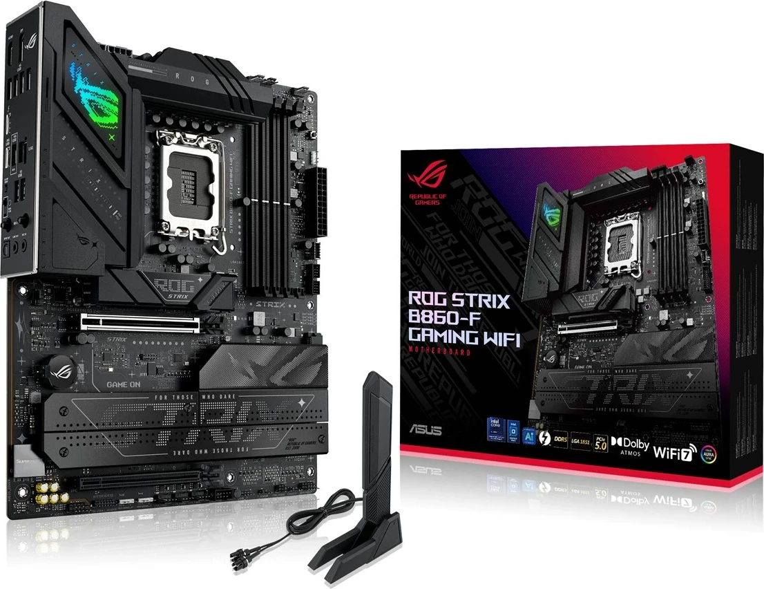 Matična plošča ROG STRIX B860-F GAMING WIFI ASUS, Socket LGA 1851, ATX, večbarvna
