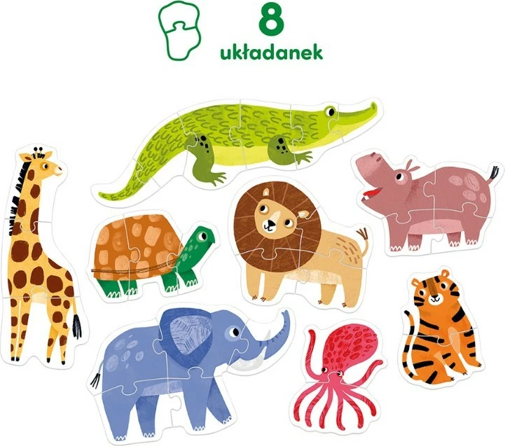 Progresivna sestavljanka za otroke CzuCzu Wild Animals, 29 delov, večbarvna