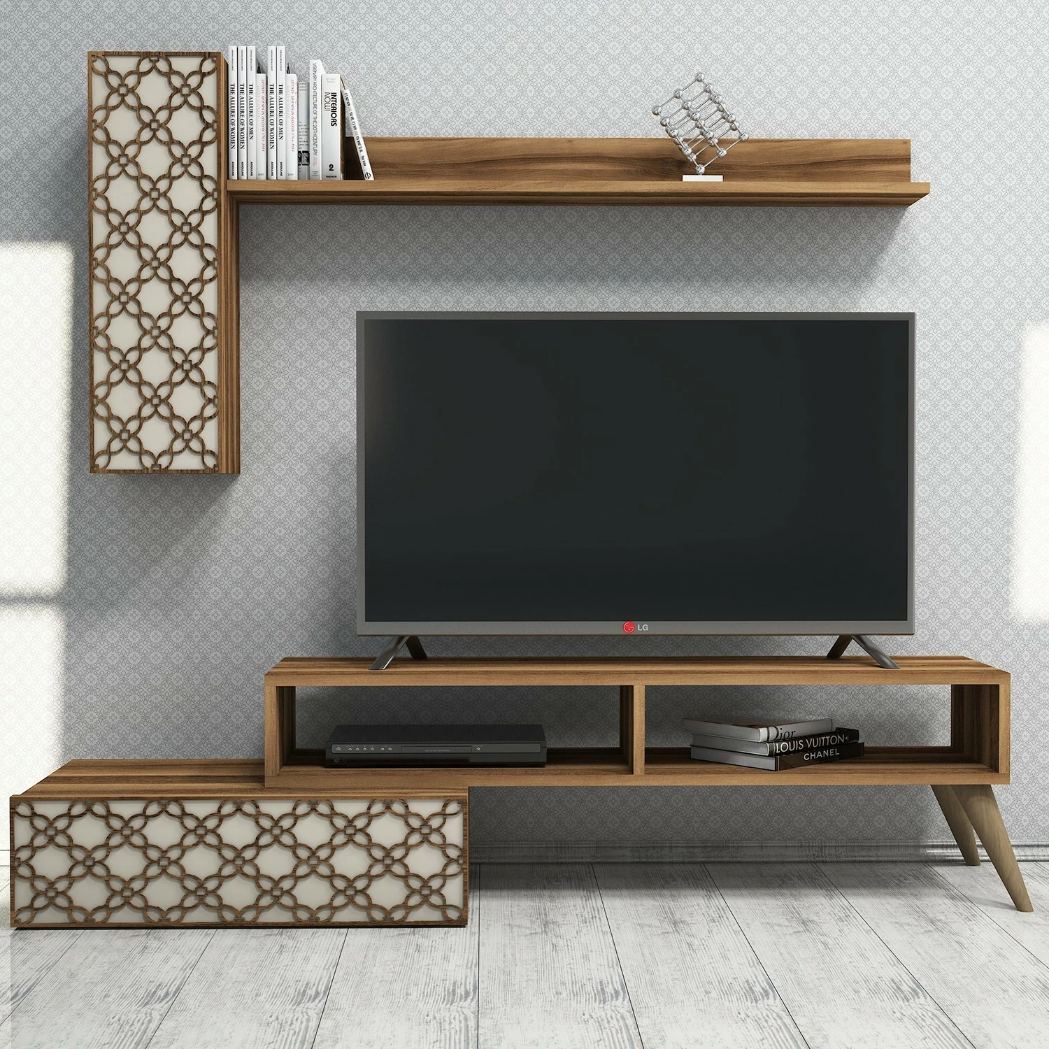 Komoda za TV Planet, rjavo-krem, Hanah Home