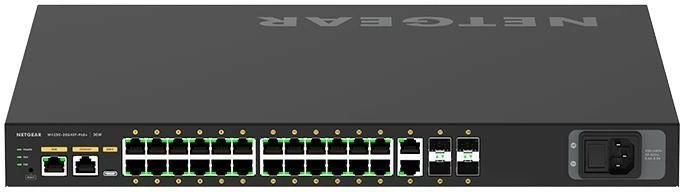 Upravljano stikalo Netgear GSM4230PX-100EUS, 24x1G PoE+, 2x1G, 4xSFP+, rack, črn