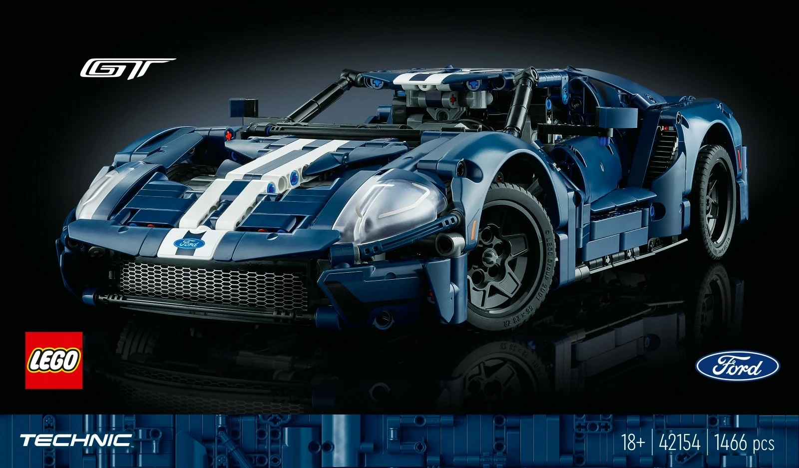 Komplet za sestavljanje LEGO Technic Ford GT 42154, 1466 delov, moder