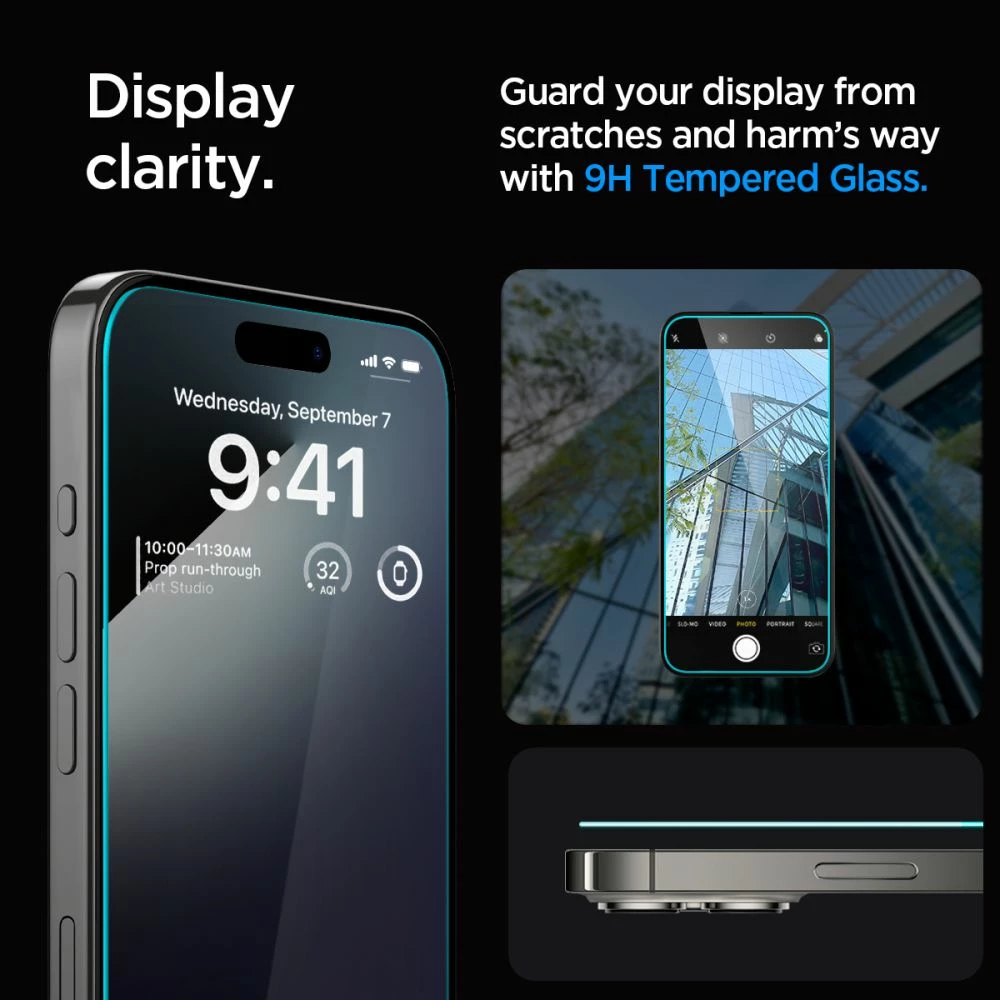 Zaščitno kaljeno steklo Glas.tR EZ Fit, Spigen, za iPhone 15 Pro Max, 0,2 mm 9H, 2 kosa
