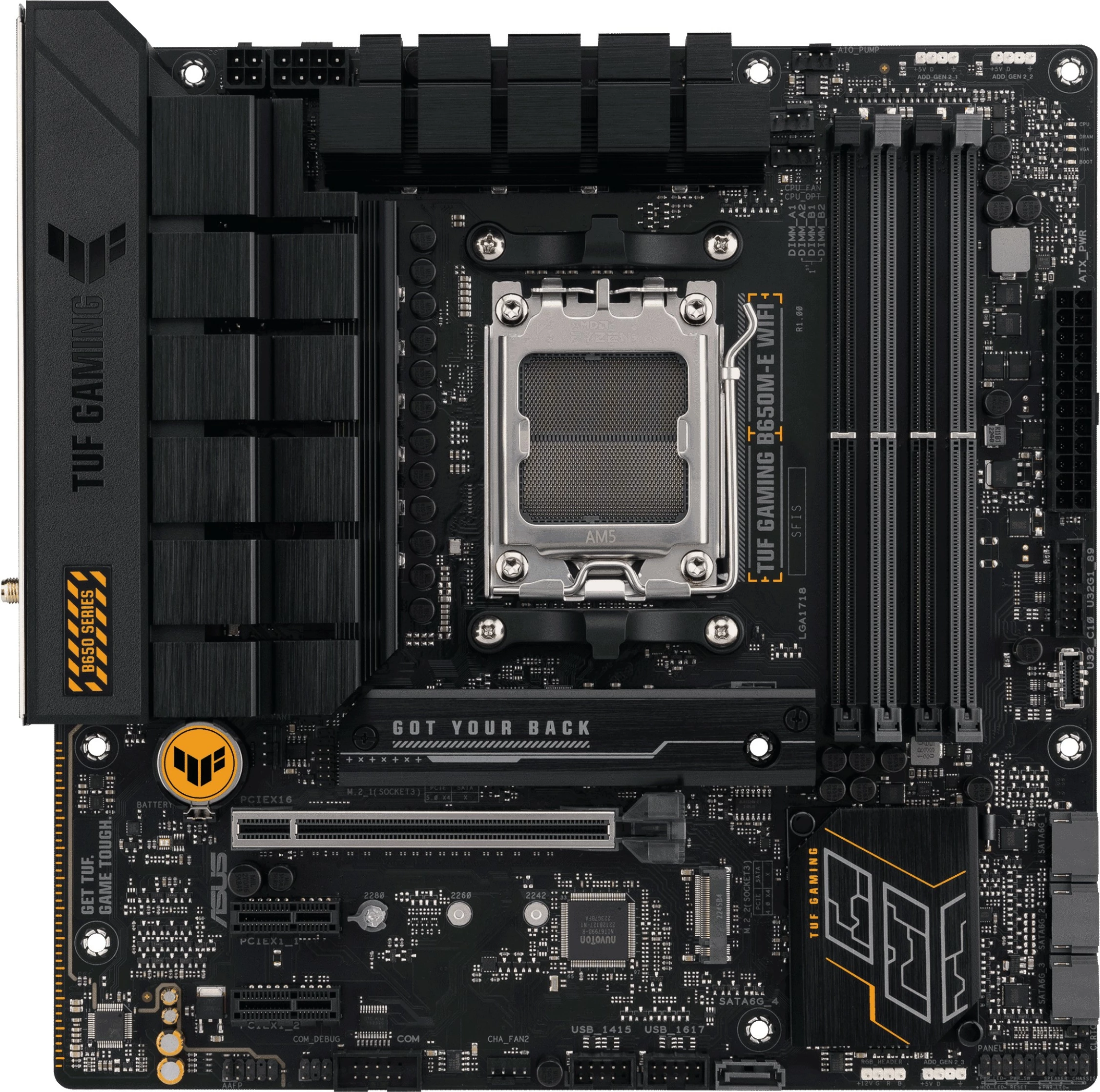 Plošča ASUS TUF GAMING B650M-E WIFI, AMD, Socket AM5, DDR5, 128 GB, črna