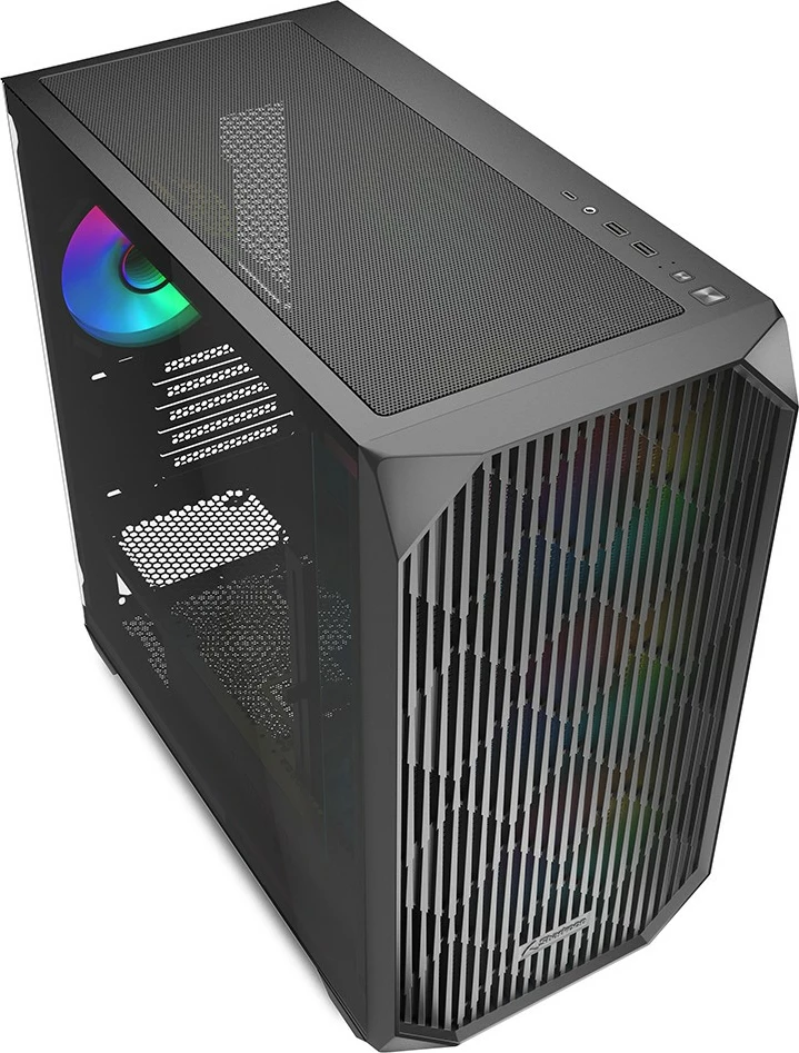 Mikro-ATX ohišje Sharkoon MK3 RGB, 1x steklo, črno