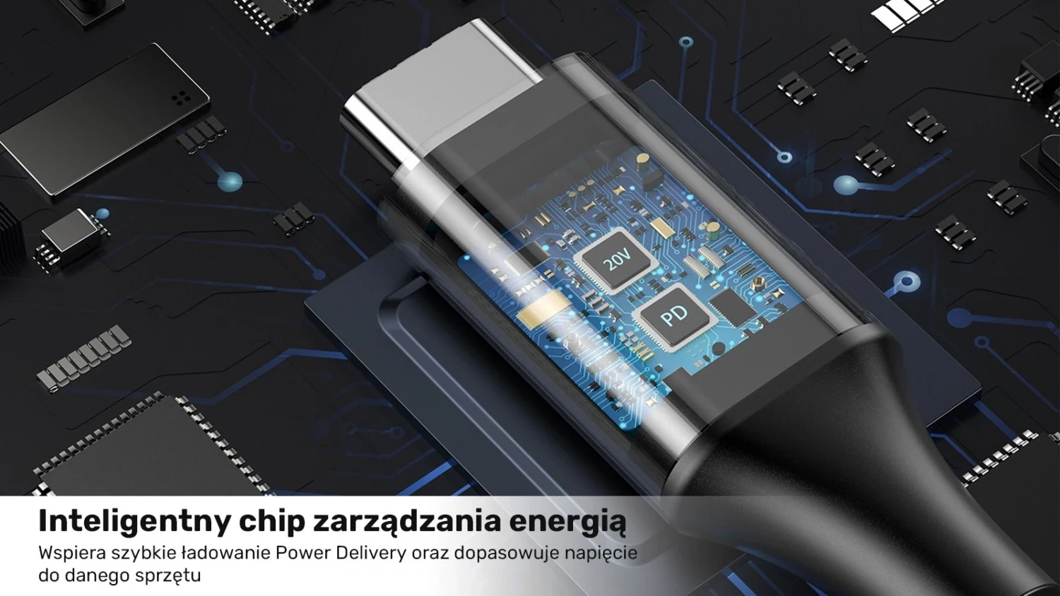 Napajalni kabel za prenosnik, Unitek 65W USB-C na DC5,5, črn (za Acer)