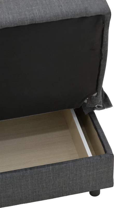 Raztegljiv trosed s shranjevalnim prostorom Romina, antracit blago, 190x75x85 cm