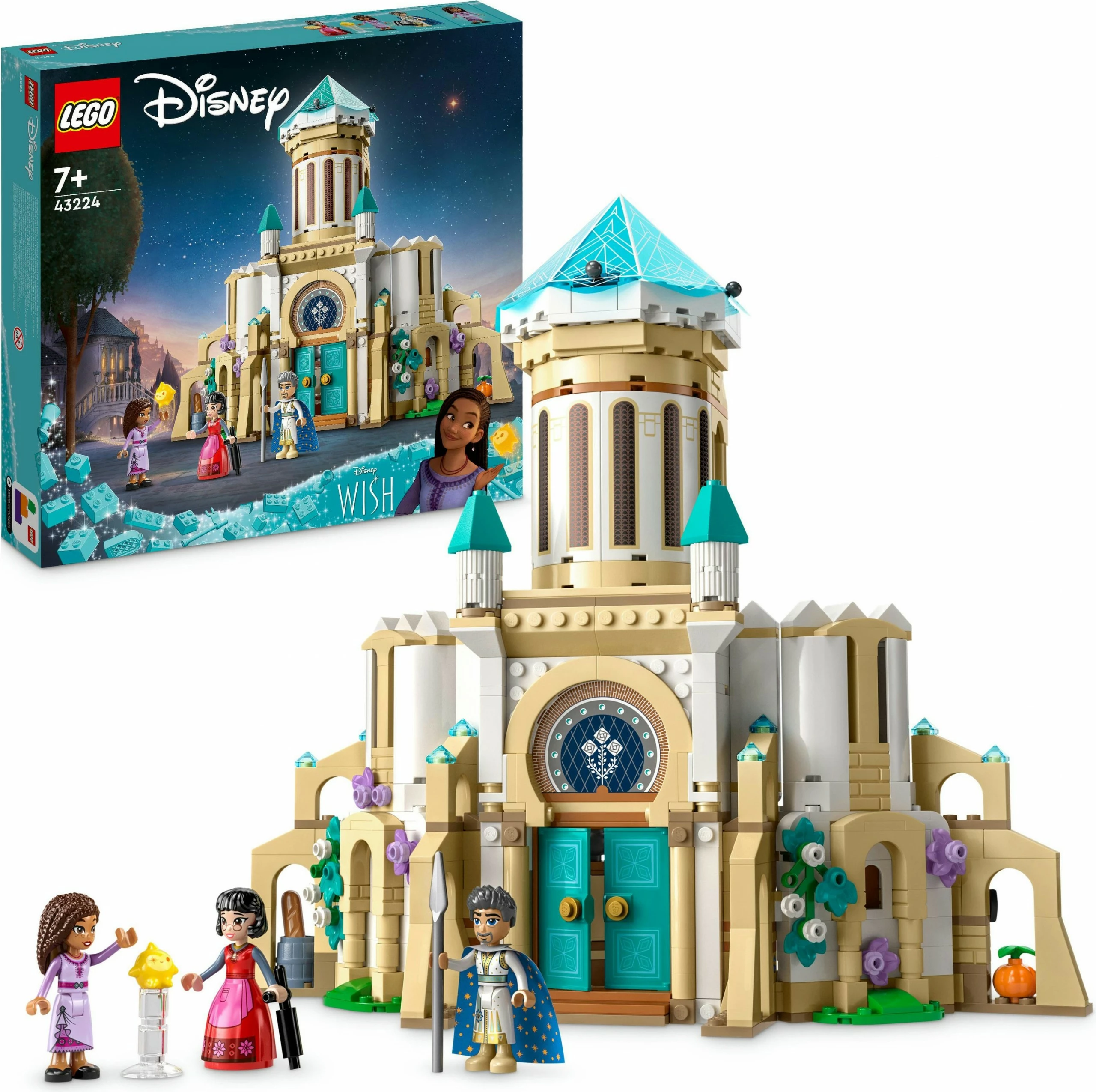Komplet gradnje LEGO Disney Grad kralja Magnifica 43224, 613 kosov, večbarven