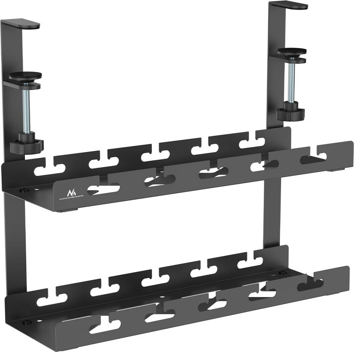 Organizator kablov pod mizo Maclean MC-104B, 40 cm, dvonivojski, črn