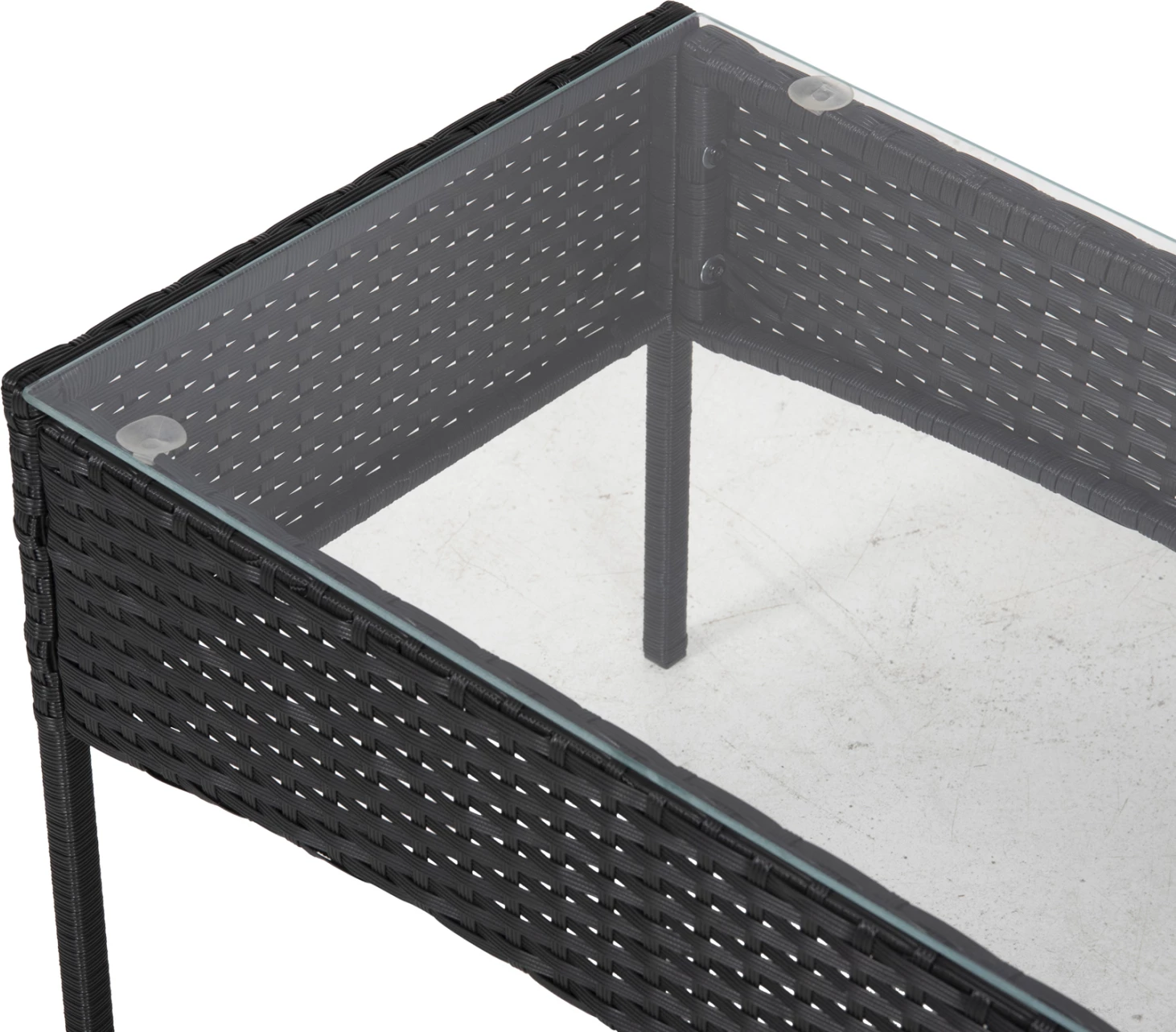 Zunanji lounge set 4 kosi STASIA FH6089.01 sintetični ratan v črni barvi - blazine v barvi kapučina