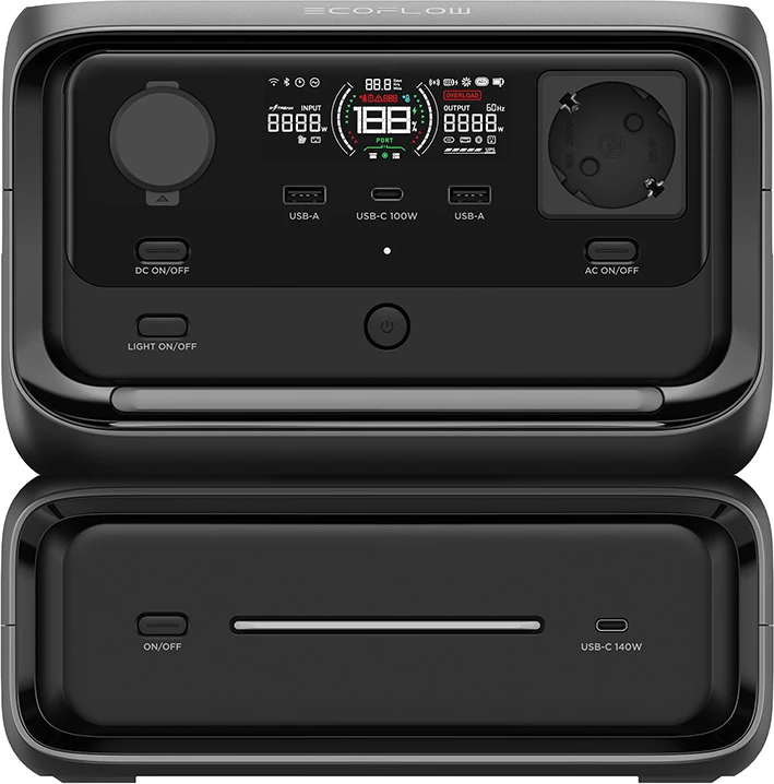 Prenosna električna postaja, 572 Wh, LiFePO4, črna — EcoFlow River 3 Max