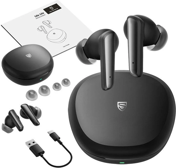 Slušalke TWS Soundpeats Life Lite, Bluetooth 5.3, mikrofon, igralni način, črne