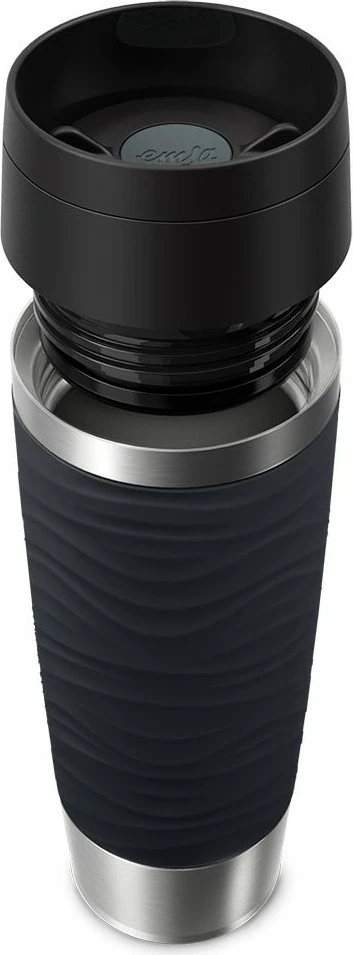 Potovalni termoček Waves Grande 0,5 L, Emsa TRAVEL MUG, črn