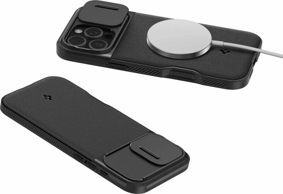 Ovitek za telefon Optik Armor Mag za iPhone 16 Pro Max, Spigen, MagSafe, črn
