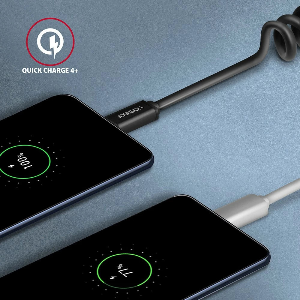 USB-C kabel AXAGON BUCM-CM10TB, 0,6 m, Twister, črn