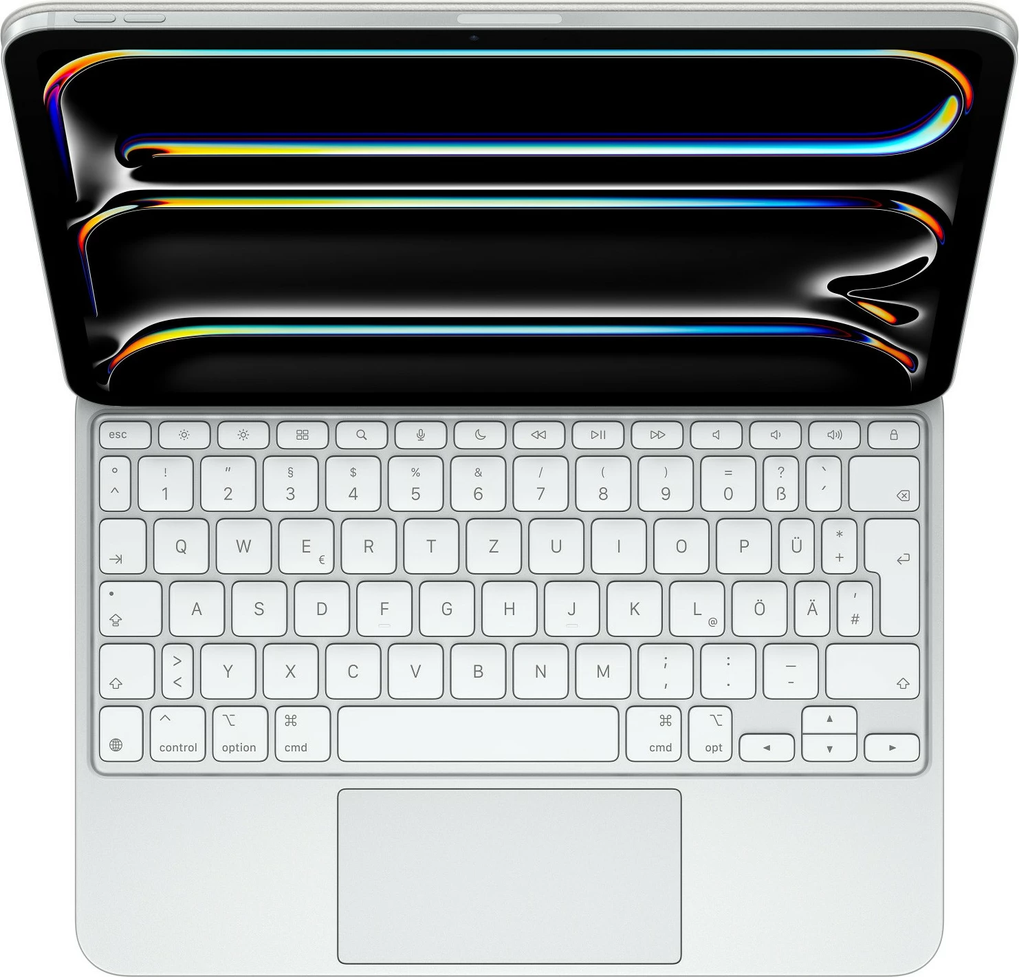 Tastatura z velikim sledilnim ploščkom Apple Magic Keyboard, QWERTZ, nemška, Scissor key switch, 1 mm, Apple, bela