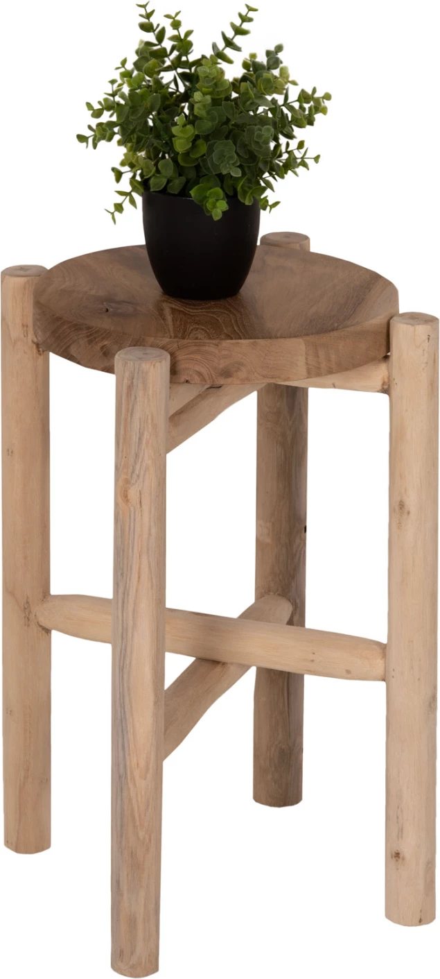 Stranska miza/podstavek HOVER FH7900 iz tikovine v naravni barvi Φ30x50Hcm