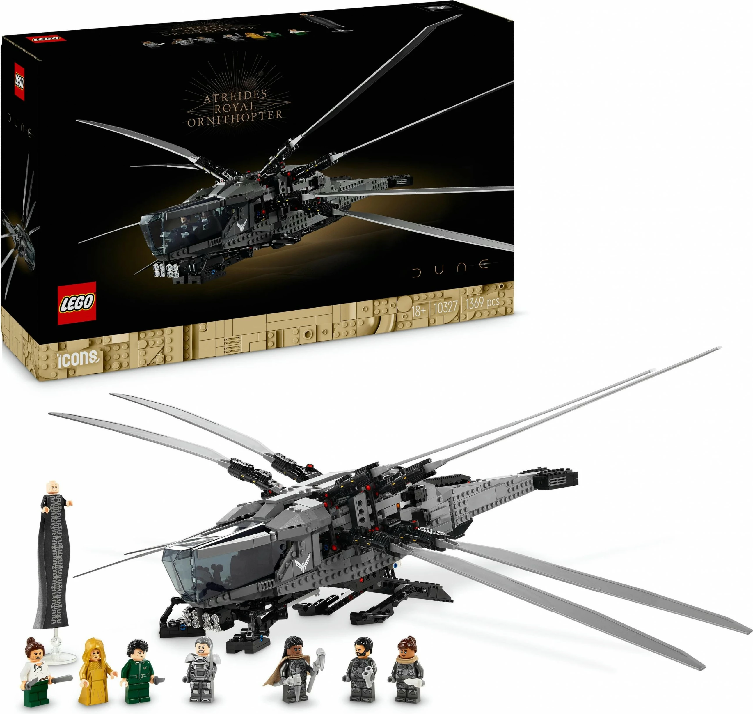Komplet za sestavljanje Royal Ornithopter iz filma Dune, LEGO, 1369 kosov, večbarven