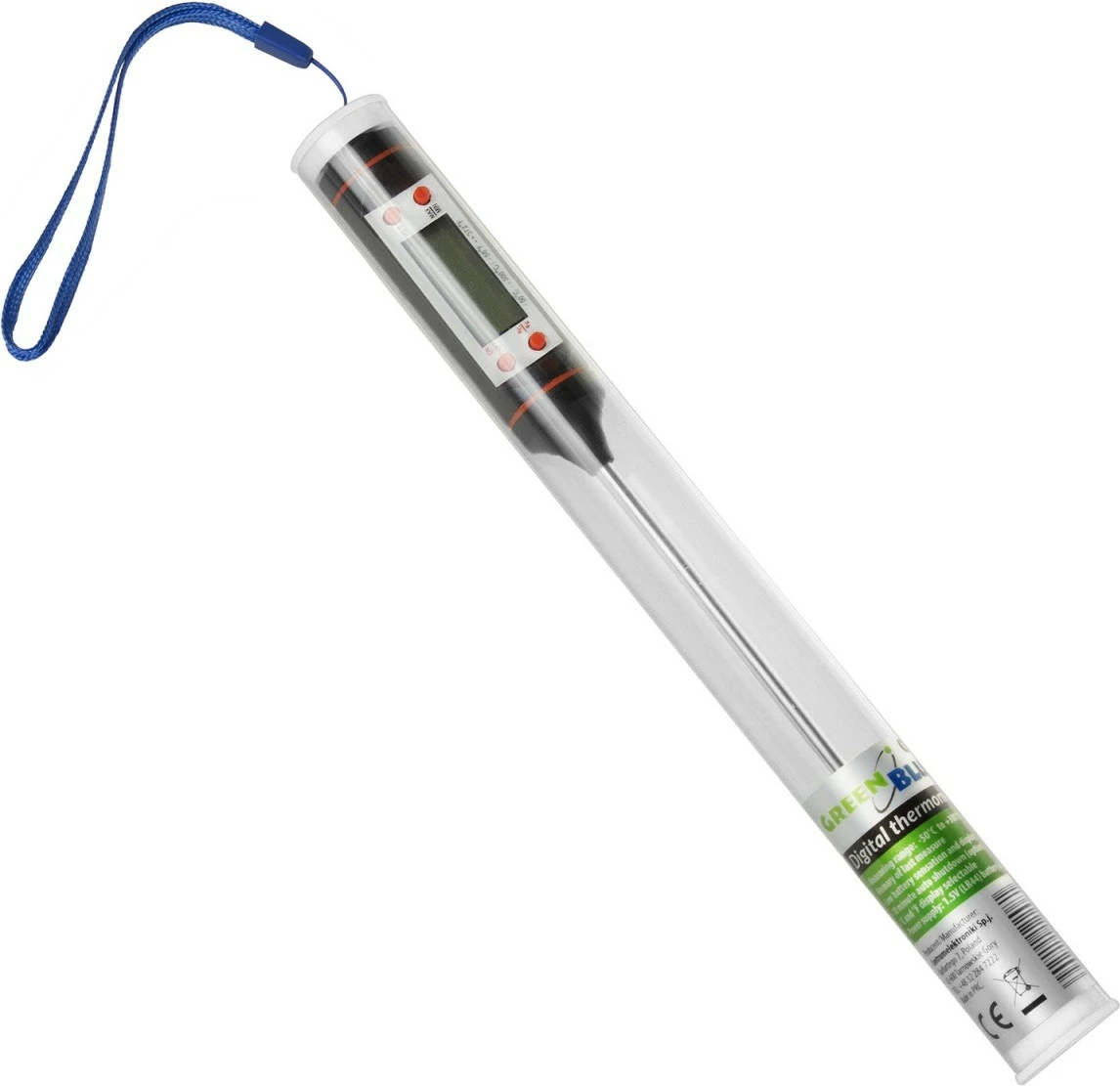 Termometer za hrano, sonda 15 cm, črn GreenBlue GB178